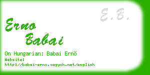 erno babai business card